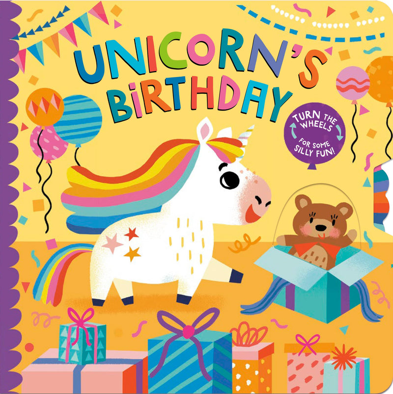 Unicorns Birthday Turn the Wheels for Some Silly Fun!