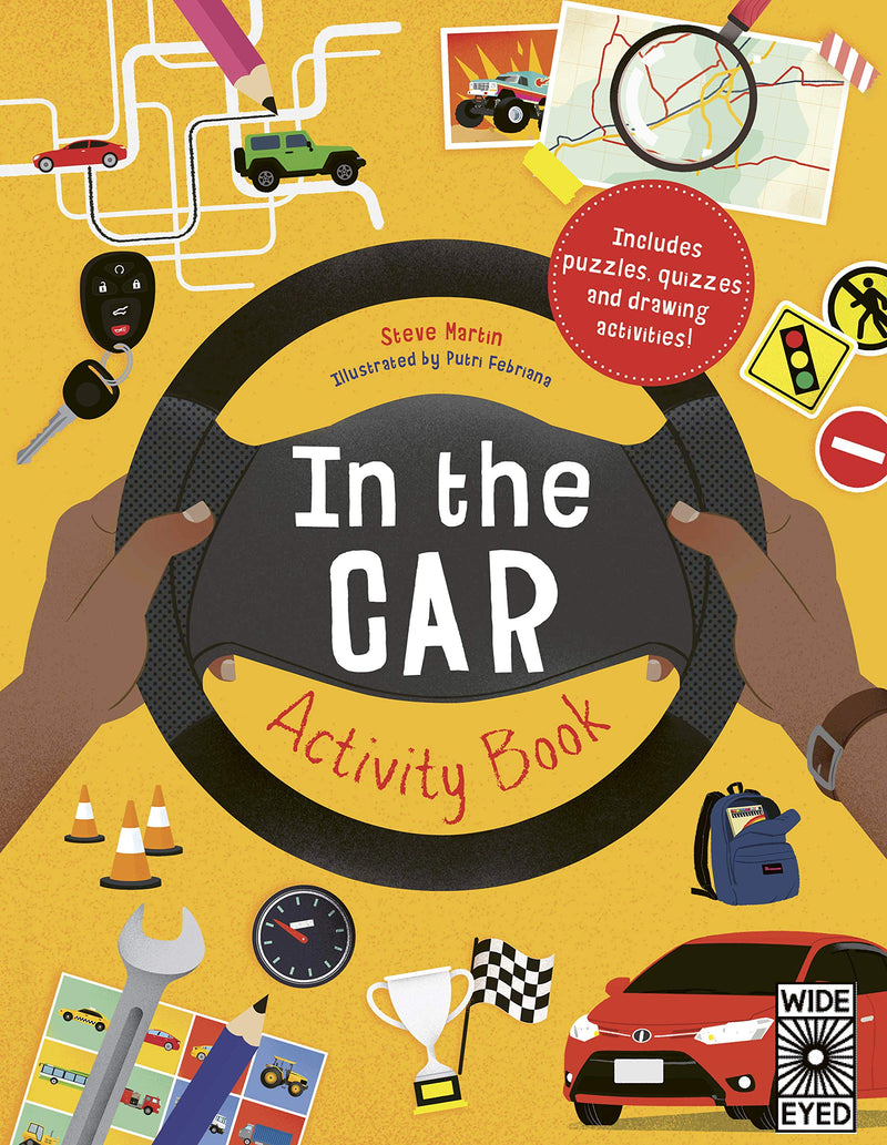 In the Car Activity Book Includes puzzles, quizzes and drawing activities!